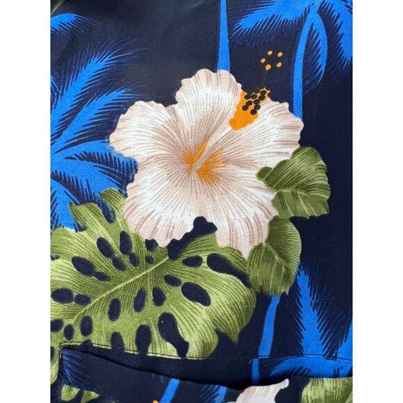 Rima Vintage Tropical Hawaiian Short Sleeve Shirt  Size XL Blue   Terivoile - Picture 7 of 16